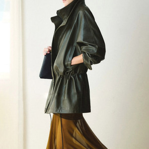 Nuevo Abrigo de Piel de Oveja con Cordón en la Cintura, Estilo Trench, para Mujer, Personalizado, de Longitud Media, Piel de Oveja Genuina - Product Image 3