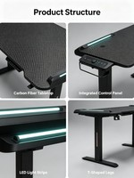 Escritorio de Juego con Altura Ajustable y Logotipo Personalizado, con 3 Ajustes de Memoria de 1200-1600 mm, para Uso en Oficina