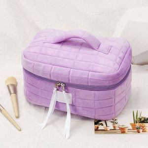 Pochette de voyage souple et portable en polyester et coton, couleurs bonbon, avec fermeture éclair, grande capacité, pour maquillage et cosmétiques, personnalisable avec logo, vente en gros - Product Image 6