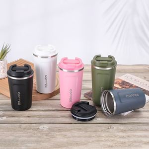 Thermos portable en acier inoxydable 304 à double paroi, avec affichage de la température, tasse à café, gobelet de voyage avec couvercle - Product Image 1