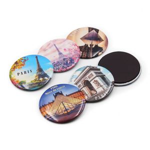 Wholesale Colorful Tin Landscape Architecture Refrigerator Fridge Magnets Design Decor Customized <b>Magnetic</b> Stickers - Product Image 5