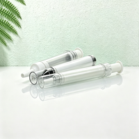 Flacon seringue sans air en plastique AS 10 ml, distributeur à pompe rechargeable, emballage cosmétique vide pour sérum, vitamine C, essence