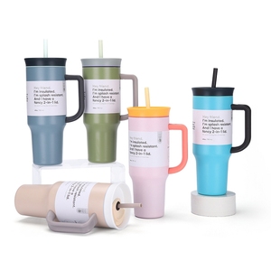 Mug <span class=keywords><strong>de</strong></span> voyage isotherme personnalisé <span class=keywords><strong>de</strong></span> 40 oz en acier inoxydable avec paille et <span class=keywords><strong>poignée</strong></span> - Product Image 1
