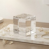 Vente en gros de blocs de cristal K9 transparents polis personnalisés, de taille sur mesure, vierges, pour gravure laser 3D, décoration intérieure, boîte cadeau, entreprise