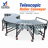 Système de convoyeur à rouleaux télescopique extensible, vitesse réglable, convoyeur à rouleaux en acier avec freins pour le déchargement des conteneurs