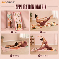 Tapis de yoga en PU imprimé sur mesure, 5 mm, antidérapant, en caoutchouc naturel, avec logo et options de couleurs pour le yoga et le Pilates
