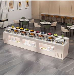 Commercial Double-Sided Insulated Buffet <strong>Table</strong> for Fast Food Serving Industrial Design for Hotels Restaurants <strong>Canteens</strong> Dining - Product Image 2