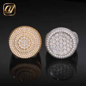 Hip Hop Bling <b>Ring</b> 925 Sterling <b>Silver</b> Fully Iced Round Signet <b>Ring</b> Micro Pave VVS Moissanite Mens <b>Statement</b> <b>Ring</b> Wholesale - Product Image 1