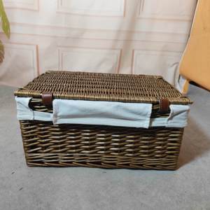 Panier d'escalier en rotin et corde de coton JY, panier de pique-nique en osier de jonc de mer, panier de rangement pour cadeaux - Product Image 4