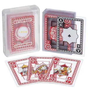 Plastic Pvc Poker Waterdichte Zwarte Speelkaarten Flexibel Glad Shuffling 54 Clear Plastic Kaarten