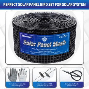 Senershuo - Maille de protection pour panneaux solaires 6 po x 50 pi - Clôture en fil soudé enduit de vinyle noir pour la protection contre les oiseaux et les nuisibles - Product Image 3