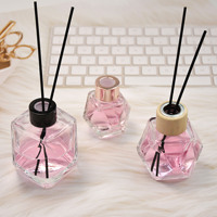 Bouteilles vides de diffuseurs à roseaux multifacettes haut de gamme pour recharges d'huiles essentielles et de parfums d'intérieur, vente en gros, MOQ personnalisé