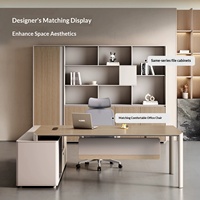 Ensemble de chaise de bureau pour cadre dirigeant, haut de gamme, pour superviseur, directeur, mobilier moderne de luxe léger, piédestal en bois de qualité supérieure