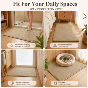 Tapis de douche antidérapant lavable à séchage rapide, 3 tailles, facile à rincer, tapis de bain - Product Image 5