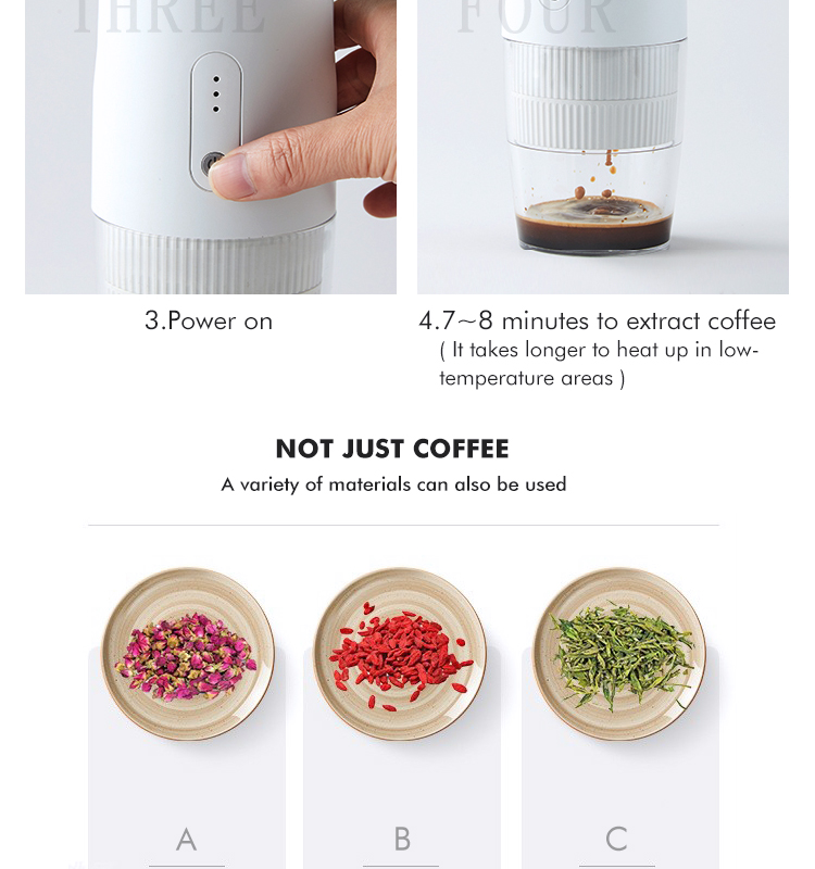 Mini Espresso Coffee Machine Portable Coffee Maker Machine Manual Handheld Espresso Electric Coffee Maker for Home Travel