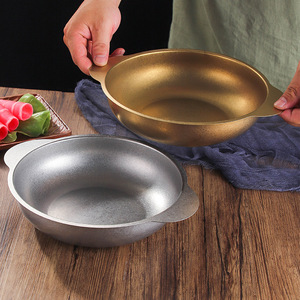 Pot chaud de style coréen en acier inoxydable mat épaissi en or Bassin à nouilles à soupe à double oreille Bassin rond multi-usages <span class=keywords><strong>pour</strong></span> cuisinière à gaz - Product Image 6