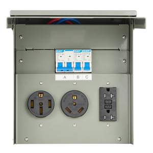 DB Temporary Power RV Panneau électrique 20 30 50 Amp Boîte de sortie pour systèmes RV - Product Image 1