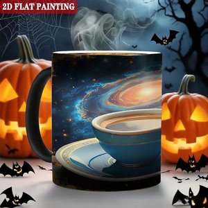 Mug Magique Révélateur de Chaleur pour les Fêtes, 11 oz, en Céramique Noire Givrée, Tasse Activée par la Chaleur - Product Image 6