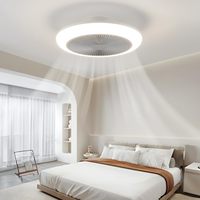 Ventilateur de plafond LED moderne avec éclairage, 8 pales, intelligent, blanc, télécommande domestique, 6 vitesses, intensité variable, faible bruit, chambre à coucher