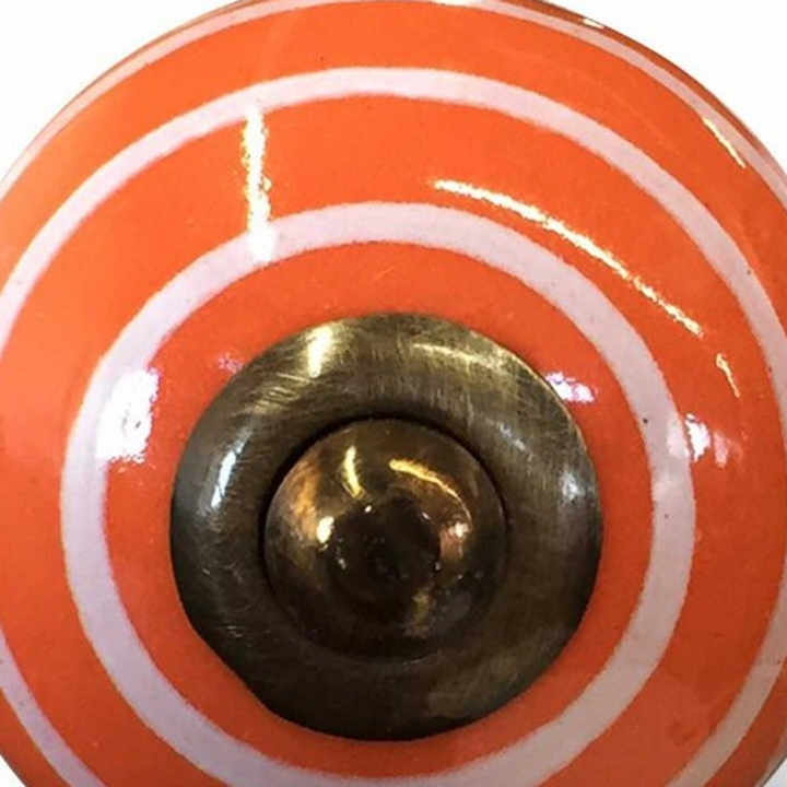 HMS 8-Pack Bronze White and Orange 1.5\" X 1.5\" Knobs Furniture Handles & Knobs