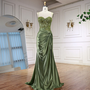 slim fit dress slacks Mismatched Sage green Satin Mermaid Long Cheap Custom Side Slit Brides –  GordressYou main image 0