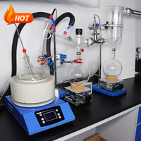 Destilador de destilación de camino corto de vidrio de extracción de aceite vegetal de sistema Molecular 2L