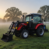 Mesin pembajak Rotary Tiller Garden Cultivator Backhoe Loader 4x4 traktor kompak dengan Loader dan Backhoe