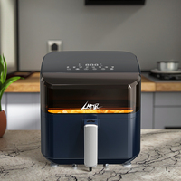 Friteuse à air électrique numérique 1000W 6L Plastique Cuisine Essential Garantie 1 an Design carré moderne Circulation d'air rapide Manuel