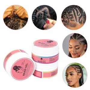 Custom Logo Neat Braid Loc N Twist Gel Private Label Edge Control Extreme Hold Conditioning Shining Hair Jam Braiding Gel