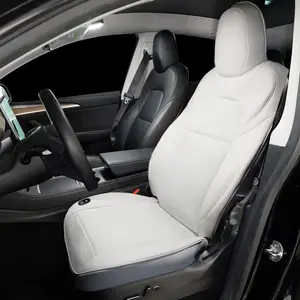 For Tesla Model 3/Y Ventilation Breathable Car Seat Cover Summer Cool Protector Sheet Interior Cushion with Fan Charging Charger