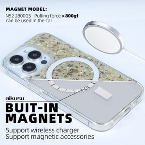 Funda Personalizada para Teléfono con Carcasa de Perlas, Lateral Transparente de TPU, Magnética, para iPhone 16 15 14 13 12 Pro Max - Product Image 2