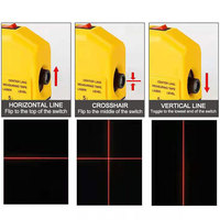 Niveau laser rouge 4-en-1 avec ruban à mesurer métrique et impérial, niveau à bulle double, pour la rénovation de la maison, la pose d'images et la menuiserie