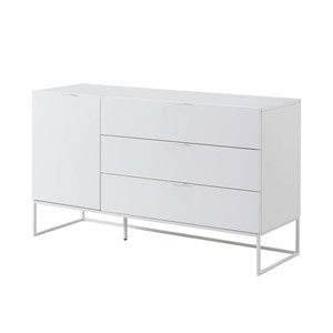 Table <span class=keywords><strong>de</strong></span> chevet moderne en MDF blanc PU brillant et en bois massif <span class=keywords><strong>de</strong></span> frêne Design minimaliste élégant pour appartement, <span class=keywords><strong>hôpital</strong></span> ou chambre à coucher - Product Image 6
