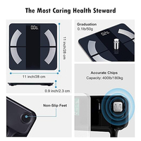 Balance connectée intelligente OEM 180 kg avec analyse de la composition corporelle et Bluetooth, balance électronique numérique pour salle de bain