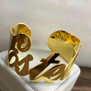 Men's Custom Name <b>Stainless</b> <b>Steel</b> 18K Gold Plated Adjustable Cuff Bracelet Trendy Personalized Letter <b>Bangle</b> Party Dropshipping - Product Image 1