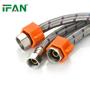 Tuyau de plomberie IFAN Factory pour salle de bain, <span class=keywords><strong>flexible</strong></span>, tressé, en acier inoxydable, <span class=keywords><strong>3</strong></span>/<span class=keywords><strong>8</strong></span> pouce - Product Image 1