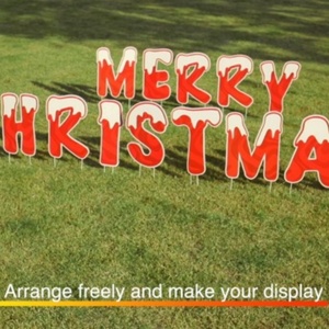 Joyeux Noël – Panneaux de jardin à grandes lettres de 16 po, résistants aux intempéries, en PP – Ensemble de décoration de Noël extérieure pour pelouse - Product Image 2