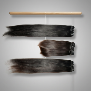 Venta al por mayor indio 100% virgen paquete crudo color natural negro mujeres máquina barata doble trama de onda profunda extensiones de cabello humano - Product Image 1