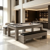 Table de jeu multifonctionnelle 3 en 1 : billard, ping-pong, table à manger, table de divertissement multifonctionnelle de haute qualité pour la maison et la villa