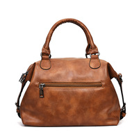 Nouveau sac fourre-tout en cuir ciré pour femme, style européen et américain, sac messager portable avec doublure en polyester, vente en gros