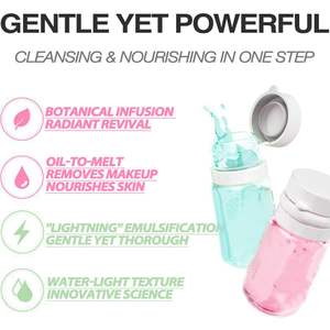 Aceite Desmaquillante Resistente al Agua, Polvo Limpiador Natural a Base de Hierbas Veganas para Piel Grasa y Sensible, Ideal para Viajes - Product Image 2