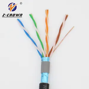 Kabel ethernet cabl cat6, PVC sftp luar ruangan flat utp kabel jaringan berpelindung