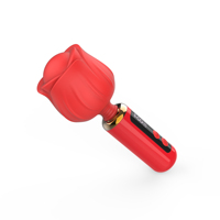 Gelance Weiblicher Masturbationsstab Rose AV Vibrator 9 Modi LED-Anzeige Silikon IPX7 Wasserdicht Magnetisch USB Fernbedienung für Erwachsene