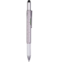 Stylo bille promotionnel multifonction en métal personnalisé avec logo, bleu, écran tactile doux, largeur d'écriture 1,0 mm, encre multicolore, gravure laser