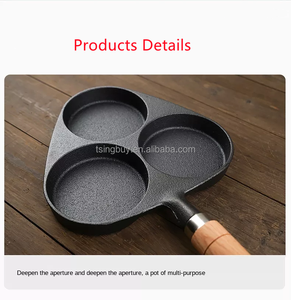 Venta al por mayor Suministro de fábrica Precio de fábrica Sartén antiadherente de hierro fundido con 3 tazas de tortitas de huevo Sartén para tortillas sartén para hamburguesas - Product Image 5