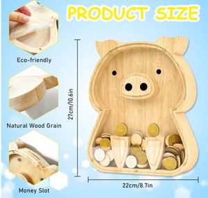 Salvadanaio in Legno per Bambini Marca RuiFan, Personalizzabile con Colore e Logo, Design Alfabeto Inglese, Modello RF-219 - Product Image 3