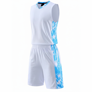 Ensemble maillot et shorts de basket-ball imprimés pour hommes et femmes, uniforme unisexe personnalisé de haute qualité et prix bon marché - Product Image 1