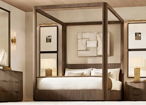 RH Wooden CurvedFront <strong>Bedside</strong> <strong>Table</strong> with 3 Drawers Vertical Grain Nightstand Modern Bedroom Storage Cabinet with <strong>Compact</strong> Drawers - Product Image 5