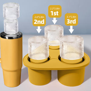 Vente flash : 3 moules à glaçons en silicone durables, forme cylindrique creuse, avec couvercle, moule en caoutchouc de silicone écologique - Product Image 2