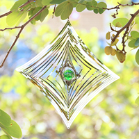 Miroir cinétique 3D carré réutilisable de 10 pouces en métal poli pour la décoration de jardin en extérieur